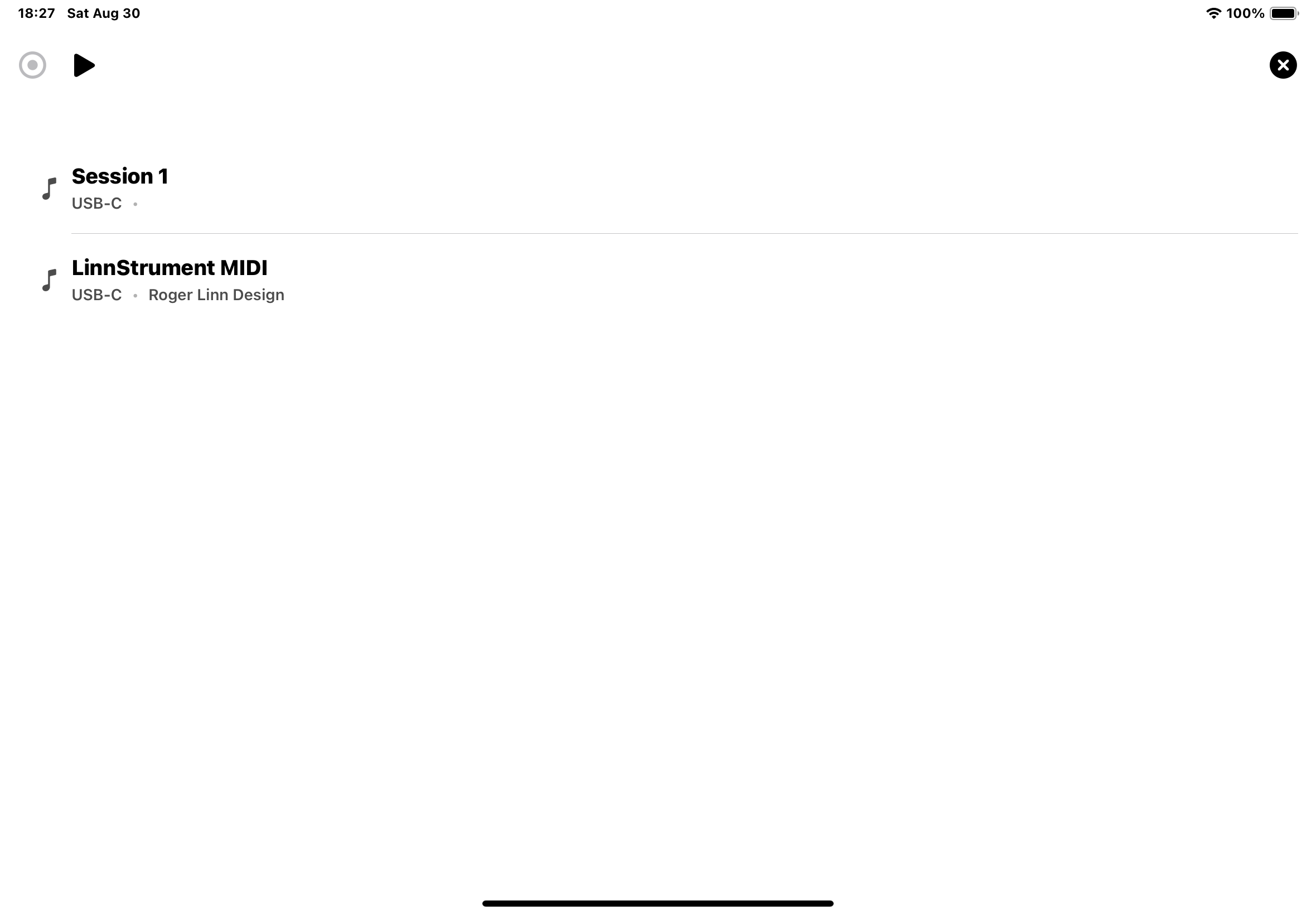 MIDI control interface