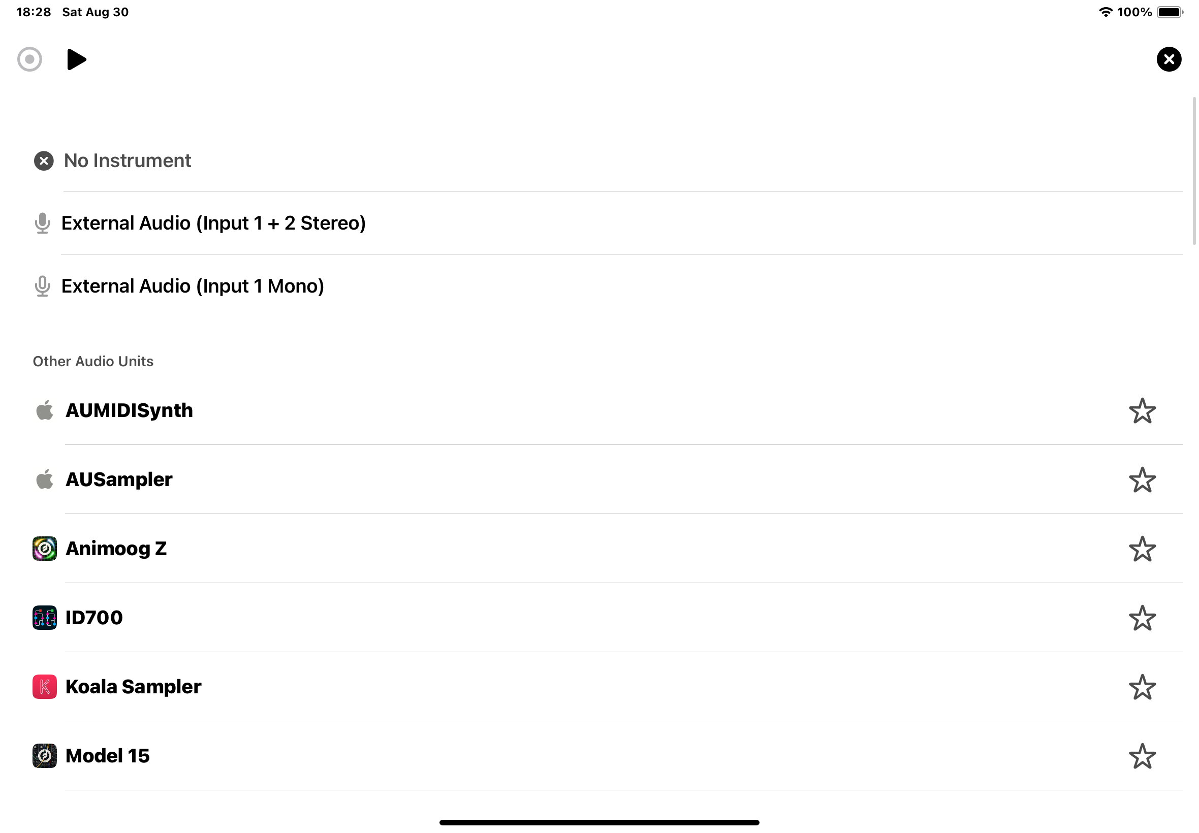 Audio Unit instruments